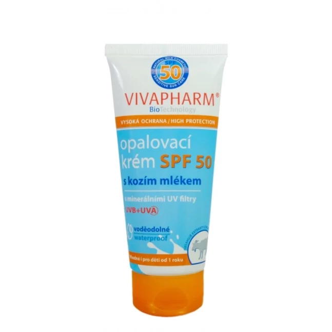 VIVACO Opalovací krém SPF 50 s kozím mlékem VIVAPHARM 100 ml