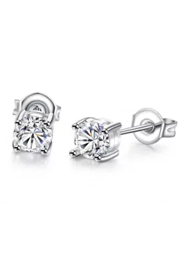 Platinované naušnice pecky - zircon