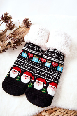 Vánoční dlouhé ponožky Santové Černí