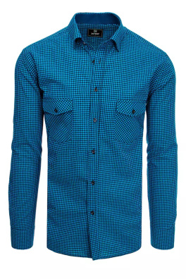 Pánská černo -modrá kostkovaná košile Dstreet DX2125