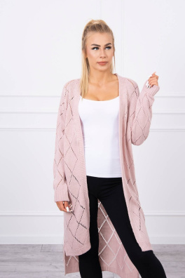 Sweater with a geometric pattern powdered pink