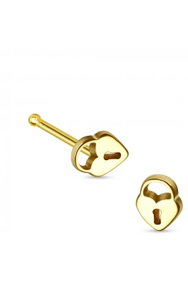 Piercing do nosu - zámeček gold
