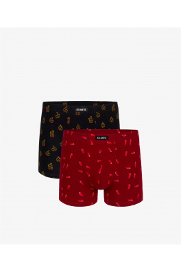 Pánské boxerky ATLANTIC 2Pack - vínové/černé