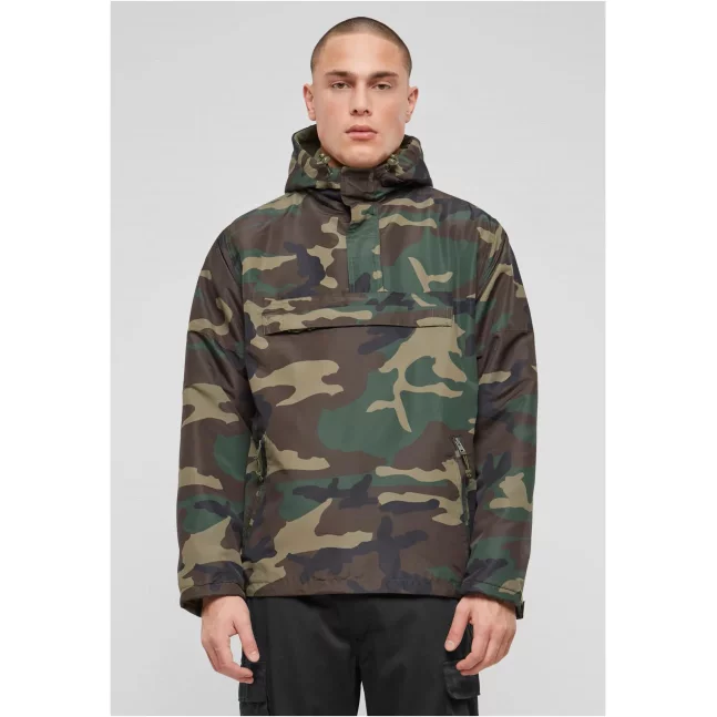 Fleece Pull Over Windbreaker olivové camo