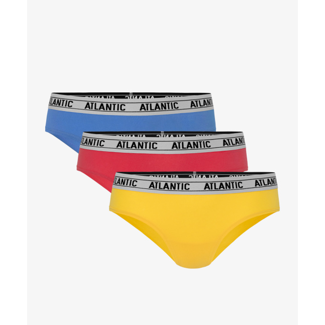 Dámské kalhotky Half Hipster ATLANTIC 3Pack - korálová, žlutá, modrá