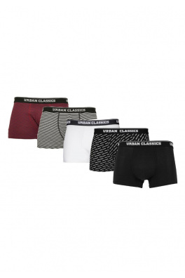 Boxer Shorts 5-Pack Bur/dkblu+wht/blk+wht+aop+blk