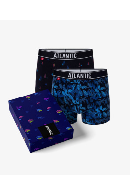 Pánské přiléhavé boxerky ATLANTIC - tmavě modrá, tmavě modrá