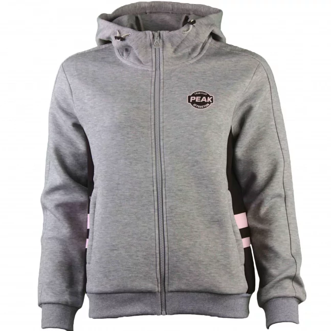 Peak peak knitting hoodie zipper-opened jacket mid.melange grey