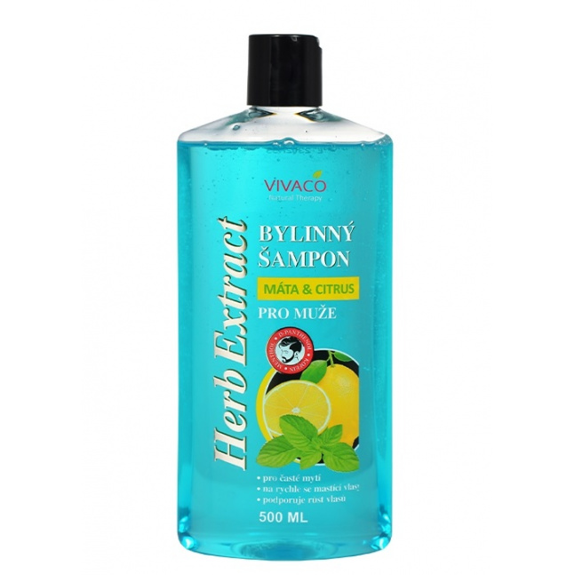 VIVACO Šampon pro muže Máta a citrus HERB EXTRACT 500 ml