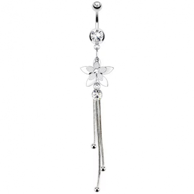 Piercing do pupíku - květ s třásněmi
