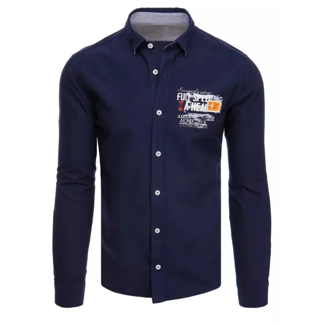 Dstreet DX2281 tmavě modrá pánská košile