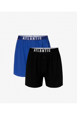 Pánské volné boxerky ATLANTIC 2Pack - modrá, námořnická modrá