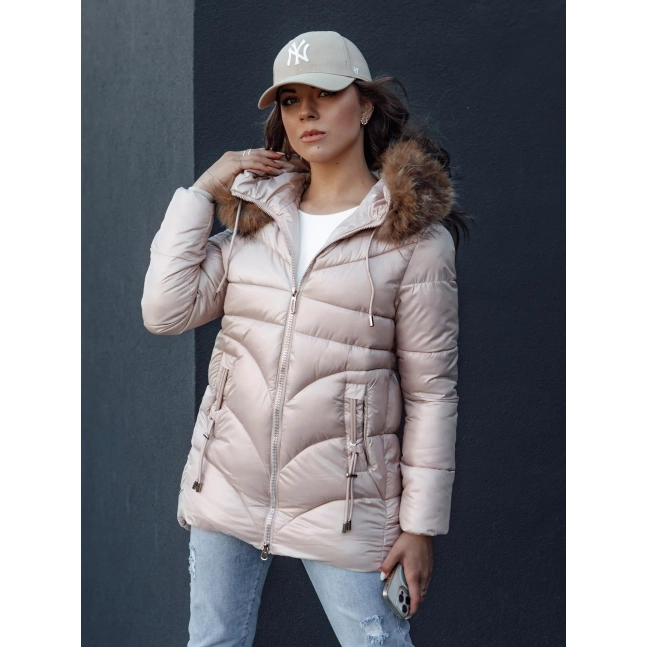 Dámská zimní bunda s kapucí WINTERCHIC růžová Dstreet TY4441