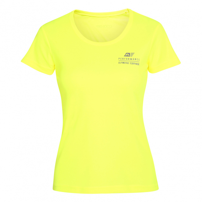 Dámské rychleschnoucí tričko ALPINE PRO CLUNA neon safety yellow