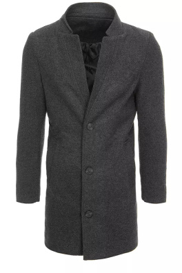 Pánský jednořadový kabát, tmavě šedý Dstreet CX0430