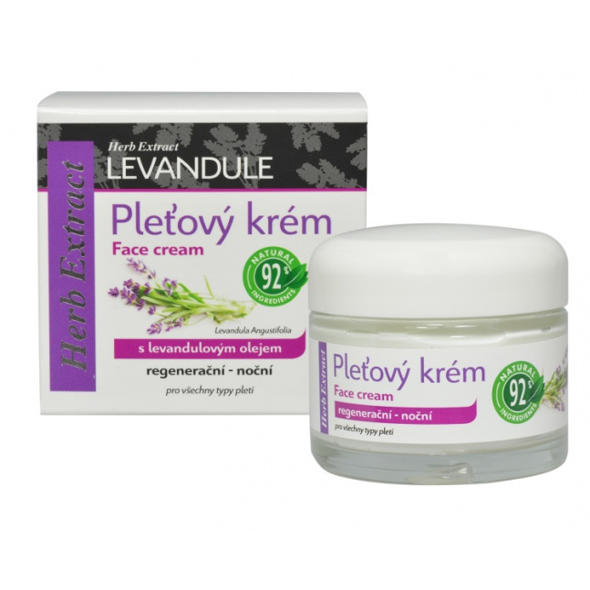 VIVACO Pleťový krém s levandulovým olejem HERB EXTRACT 50 ml