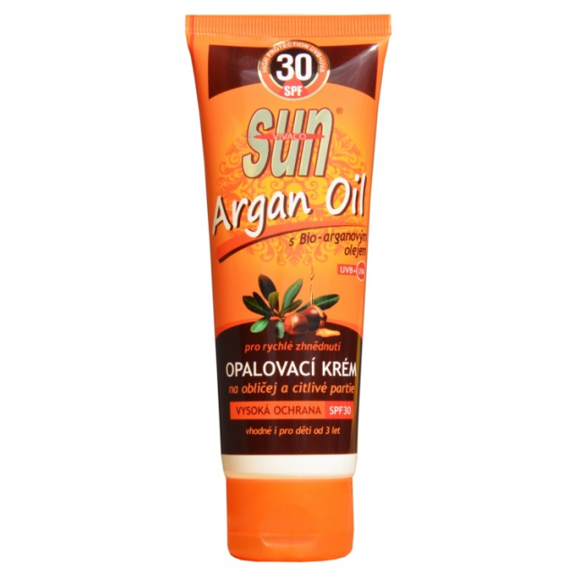 VIVACO Opalovací krém s BIO arganovým olejem SPF 30 SUN VITAL 125 ml