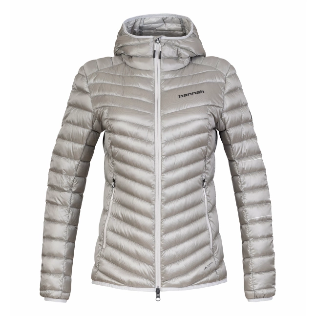 Dámská lehká zateplovací péřová bunda Hannah ARY light gray stripe II