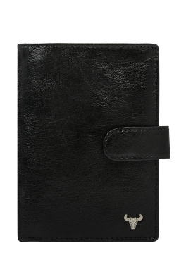 Pánská černá kožená peněženka s klopou