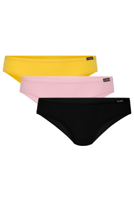 Dámské kalhotky Bikini ATLANTIC 3Pack - žlutá, růžová, tmavě modrá