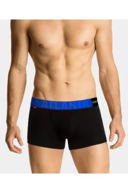 Pánské boxerky ATLANTIC PREMIUM s mikromodal - černé/modré