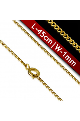 Hadový řetízek na krk z chirurgické oceli ve zlaté barvě- 45cm / 1mm 