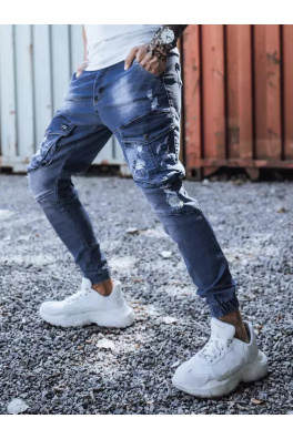 Modré pánské kalhoty Dstreet UX3285