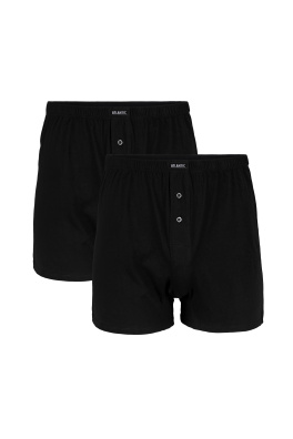 Pánské klasické boxerky ATLANTIC s knoflíčky 2PACK - černé