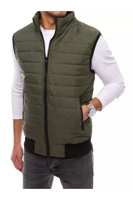 Pánská prošívaná zelená vesta Dstreet TX4019