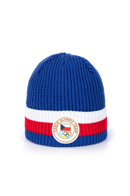 Pletená zimní čepice z olympijské kolekce ALPINE PRO RAŠKOVKA 2 reflex blue varianta s