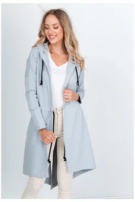 Dámská oversize mikina s nápisem "NICE" na zádech - šedá,