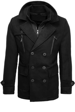 Pánský černý kabát Dstreet CX0439