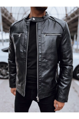 Pánská kožená bunda černá Dstreet TX4713