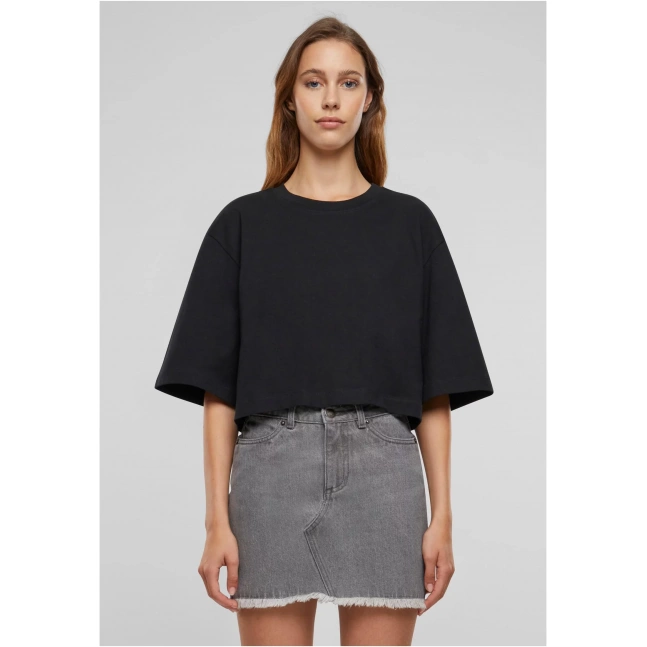 Dámské tričko Heavy Organic Oversized Cropped černé
