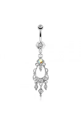 Luxusní piercing do pupíku - crystal queen 