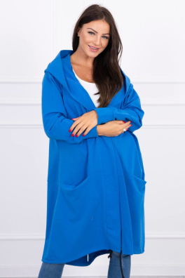 Pelerína s kapucí oversize fialovo-modrá