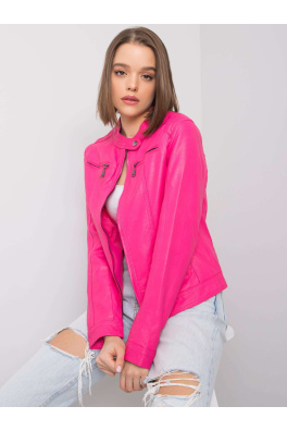 Růžová bunda z umělé kůže
