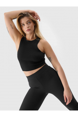 Dámský crop top slim 4F - černý