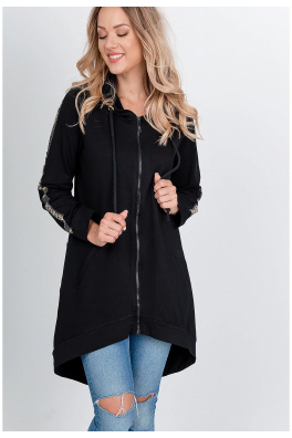 Dámská oversize mikina s nápisem "FASHION" - černá,