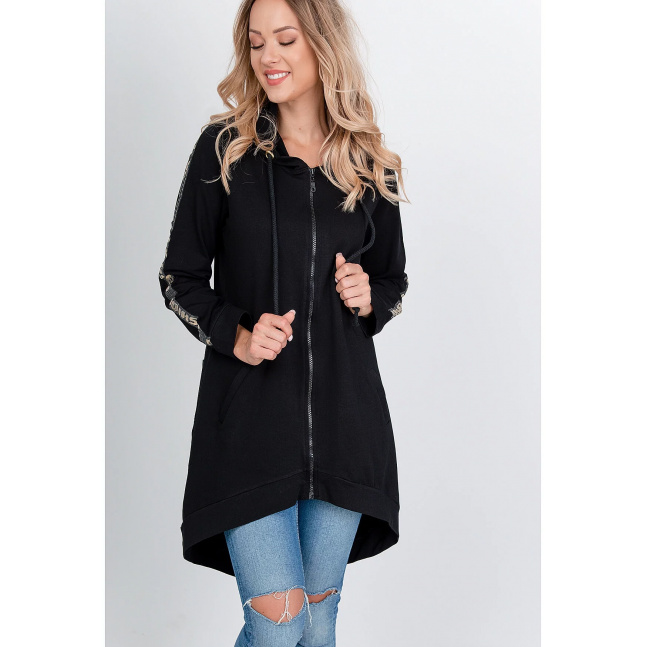 Dámská oversize mikina s nápisem "FASHION" - černá,