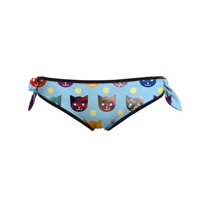 Side Tied Bikini Bottom Funny Cat