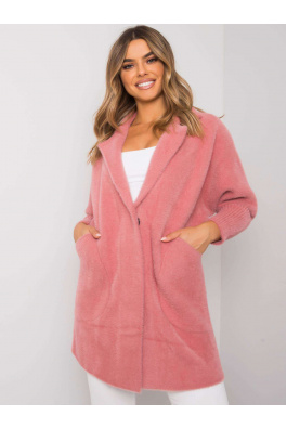 Růžový kabát Nora z alpaky