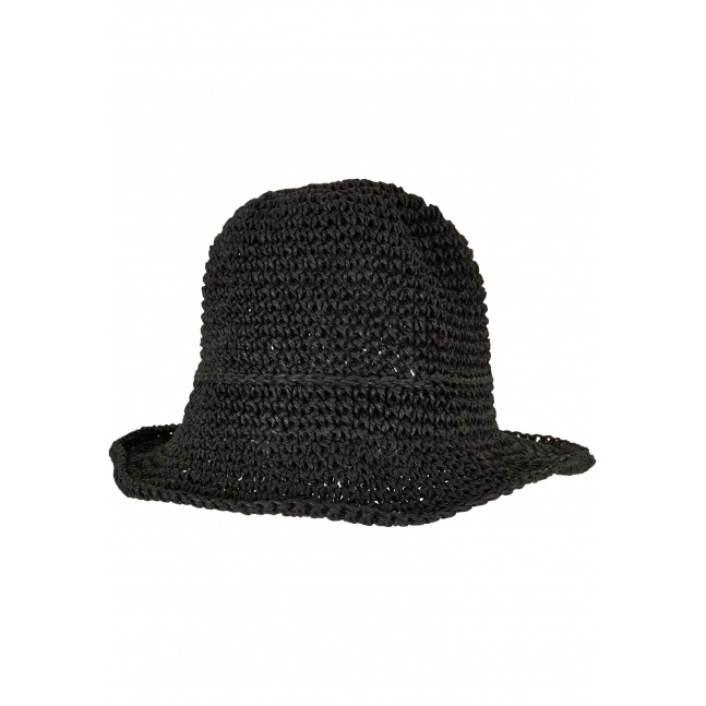 Braid Bast Bucket Hat černý