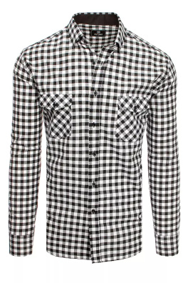 Černobílá kostkovaná pánská košile Dstreet DX2117