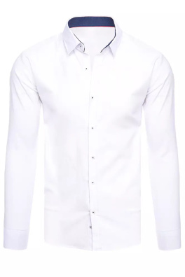 Pánská jednobarevná bílá košile Dstreet DX2205
