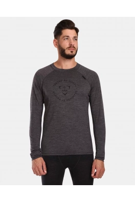 Pánské funkční triko s dlouhým rukávem KILPI MAVORA TOP-M Tmavě šedé