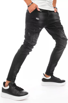 Pánské černé cargo kalhoty Dstreet UX3289