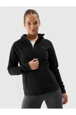 Dámský fleece regular s kapucí 4F - černý