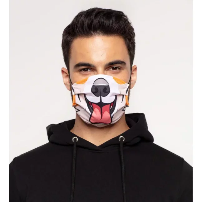 Dog Smile Face Mask White