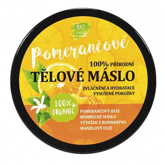 VIVACO 100% Tělové máslo s bio pomerančovým olejem 150 ml